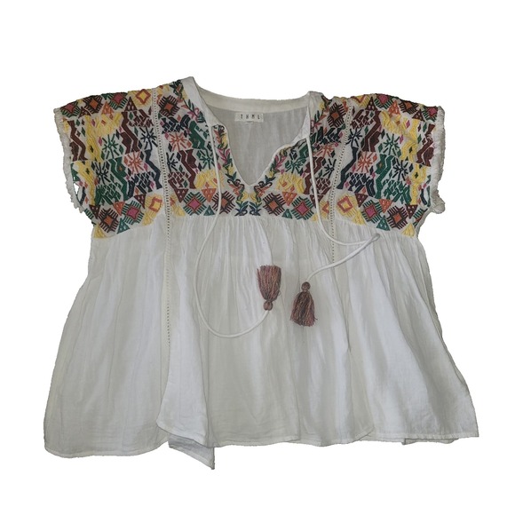 THML Tops - THML Women's Crop Top Cap Sleeve Embroidered XS Peasant Boho Festival Hippie Y2K